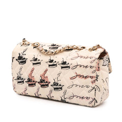 Small Quilted Nylon Printed Rue Cambon Flap