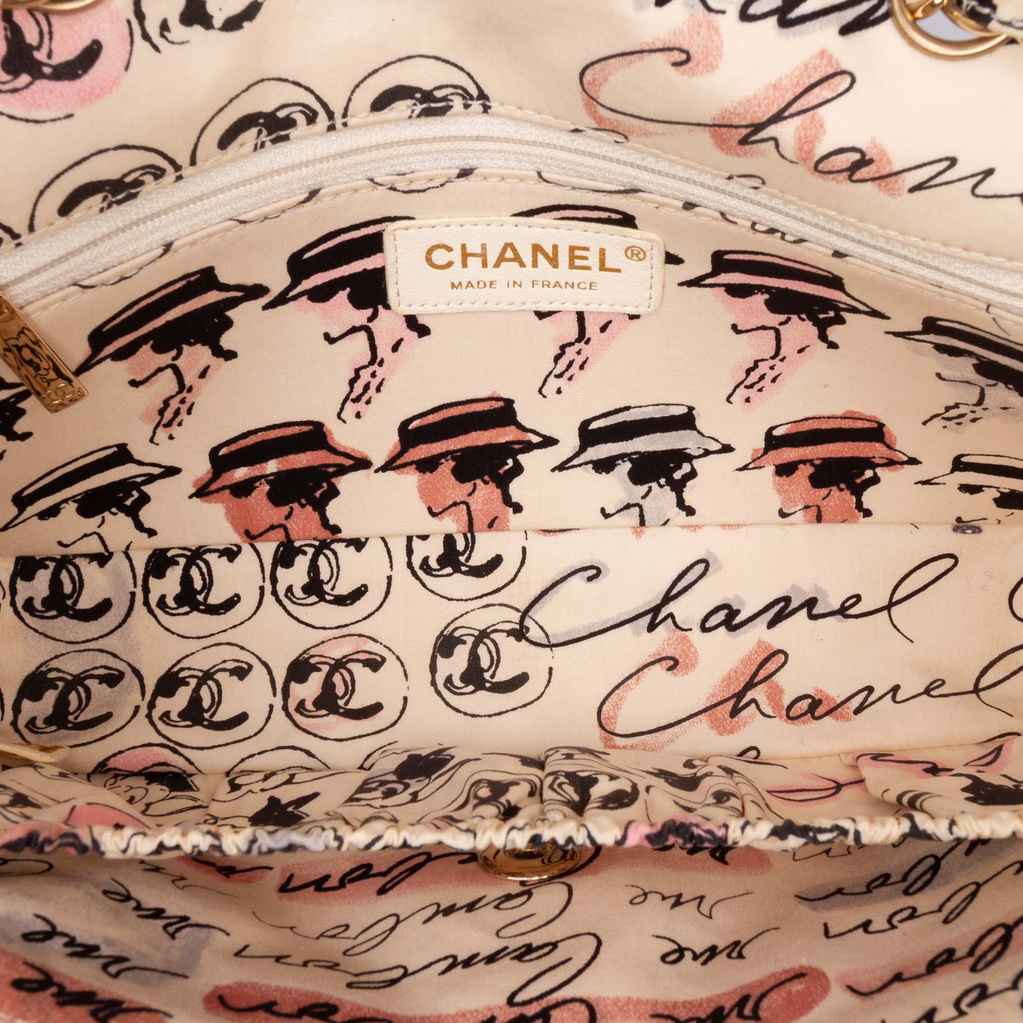 Small Quilted Nylon Printed Rue Cambon Flap