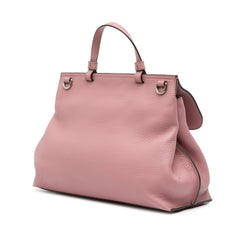 Medium Leather Bamboo Daily Satchel