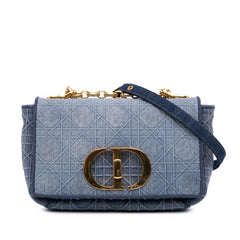 Small Denim Cannage Caro Bag