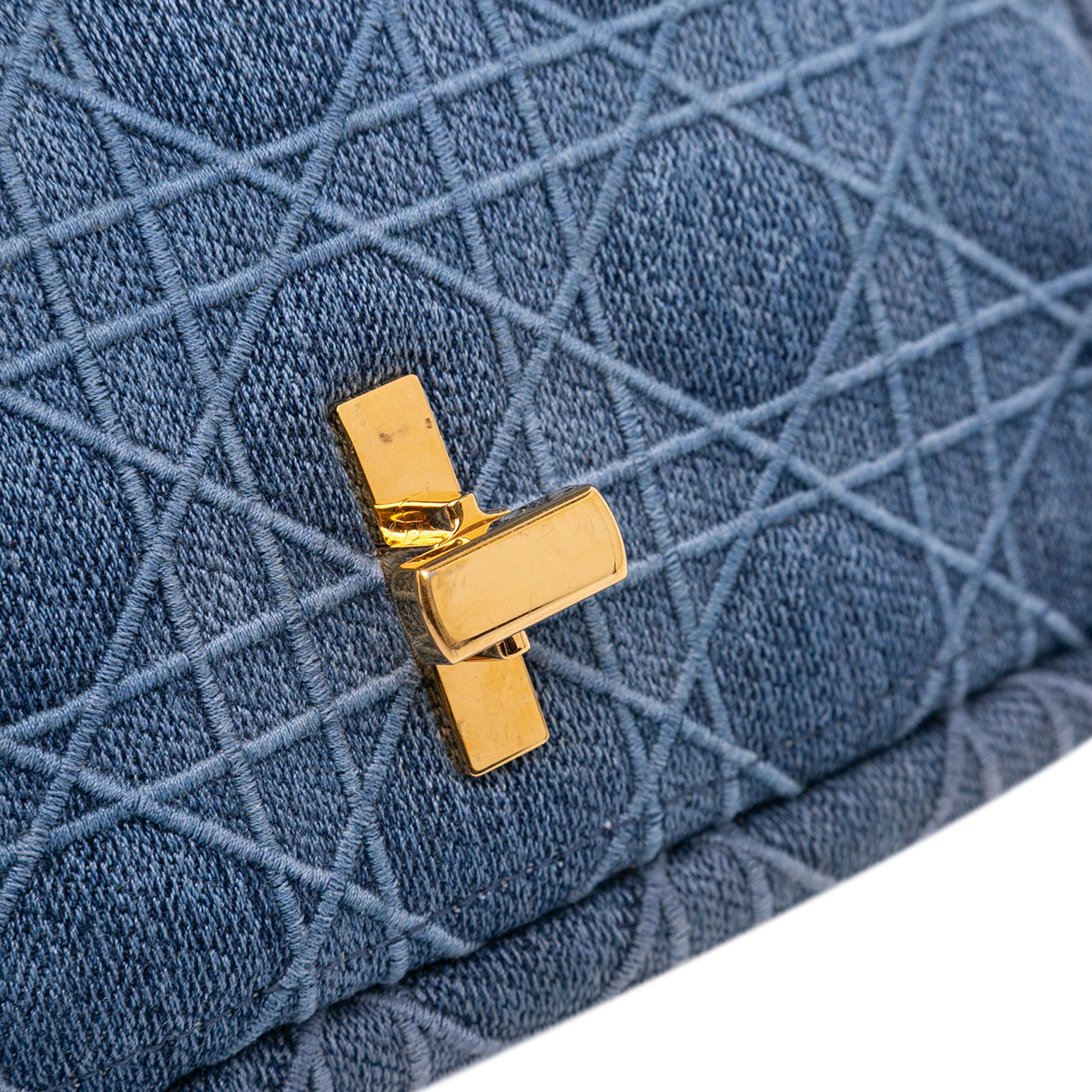 Small Denim Cannage Caro Bag
