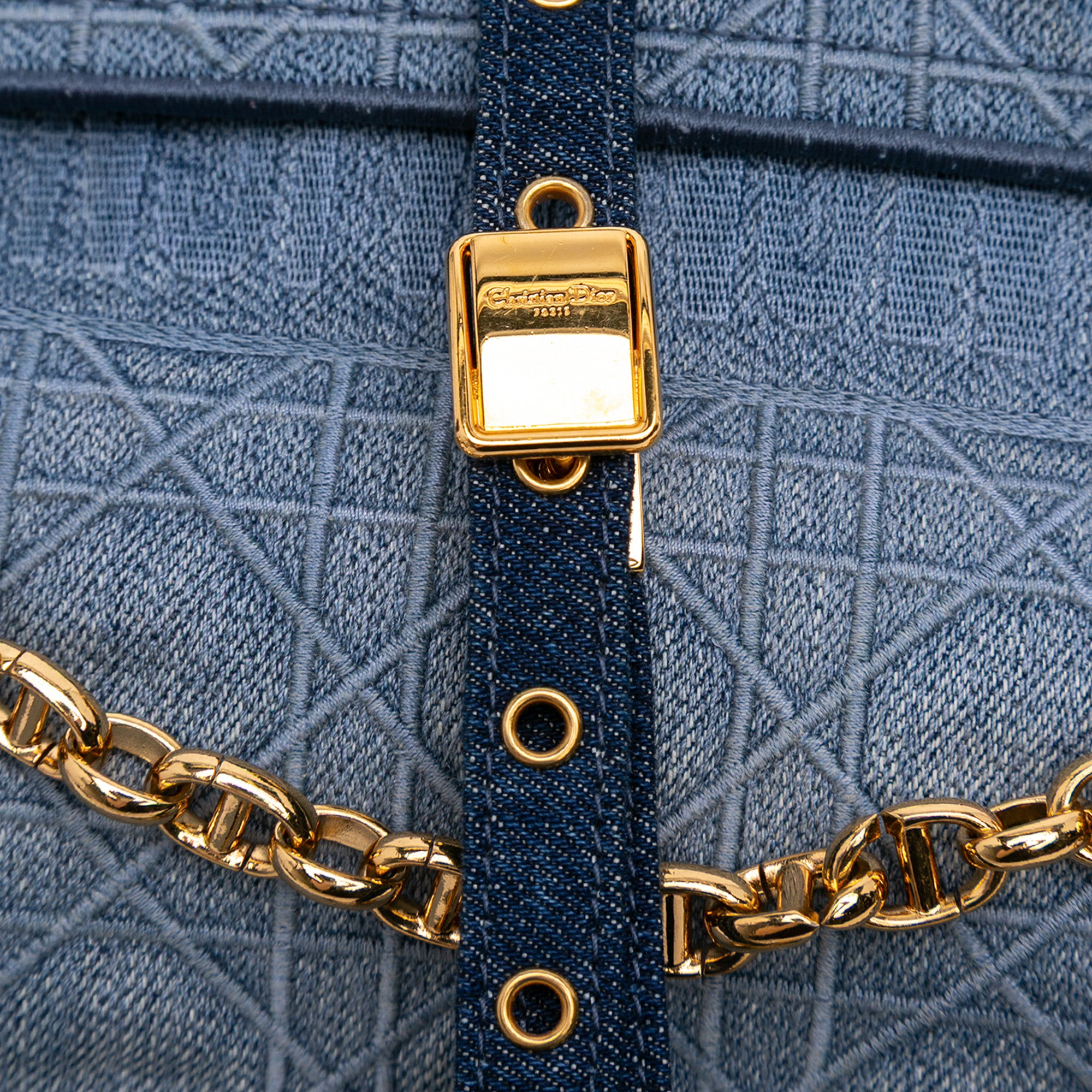 Small Denim Cannage Caro Bag