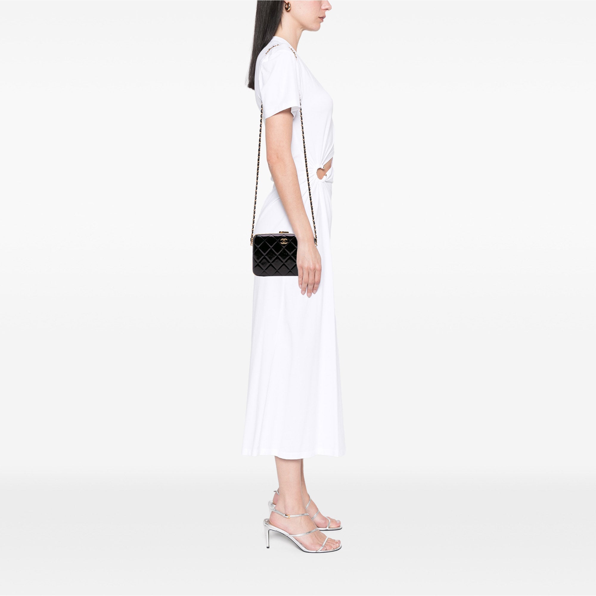 Large Glazed Goatskin Box With Chain