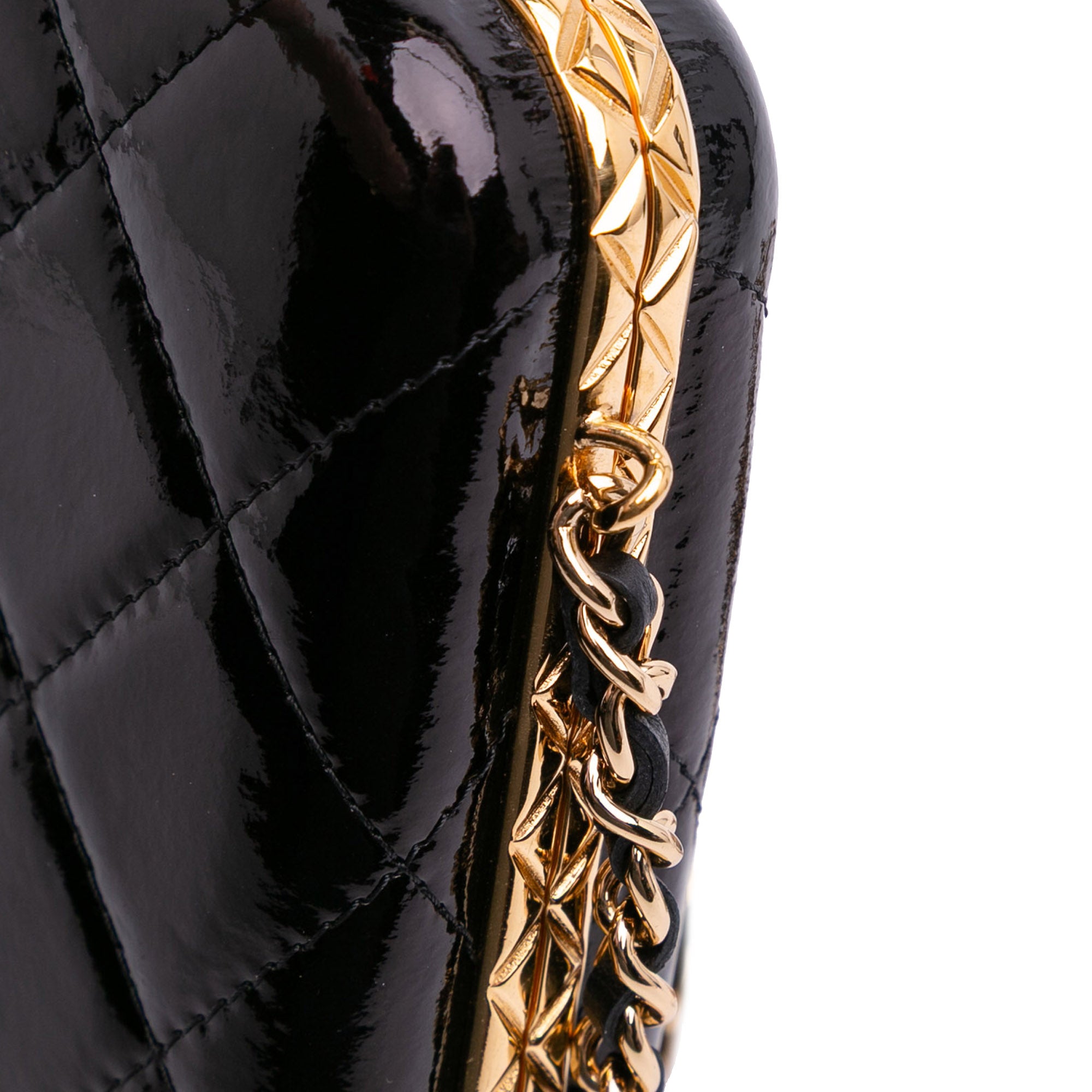 Large Glazed Goatskin Box With Chain