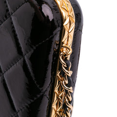 Large Glazed Goatskin Box With Chain