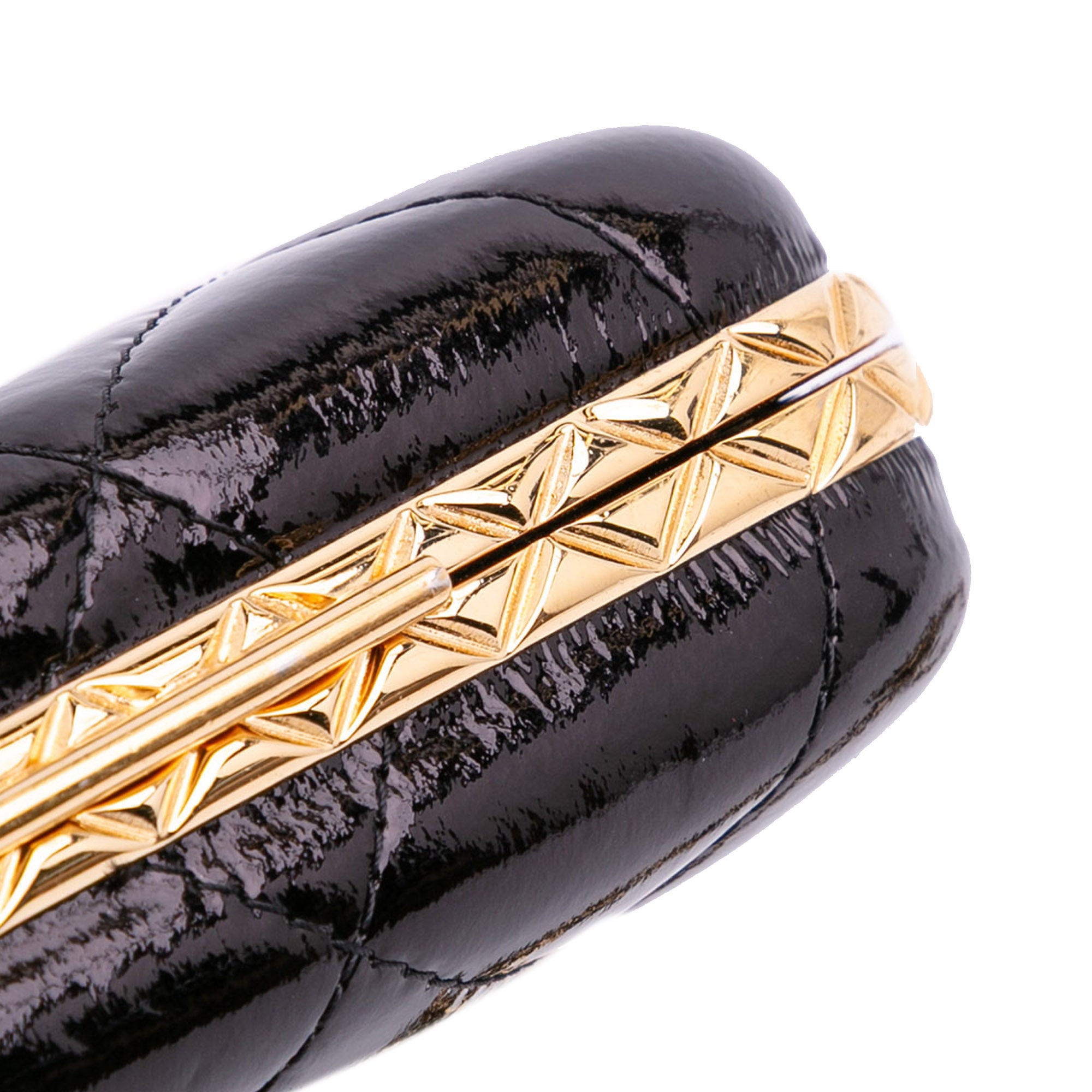 Large Glazed Goatskin Box With Chain