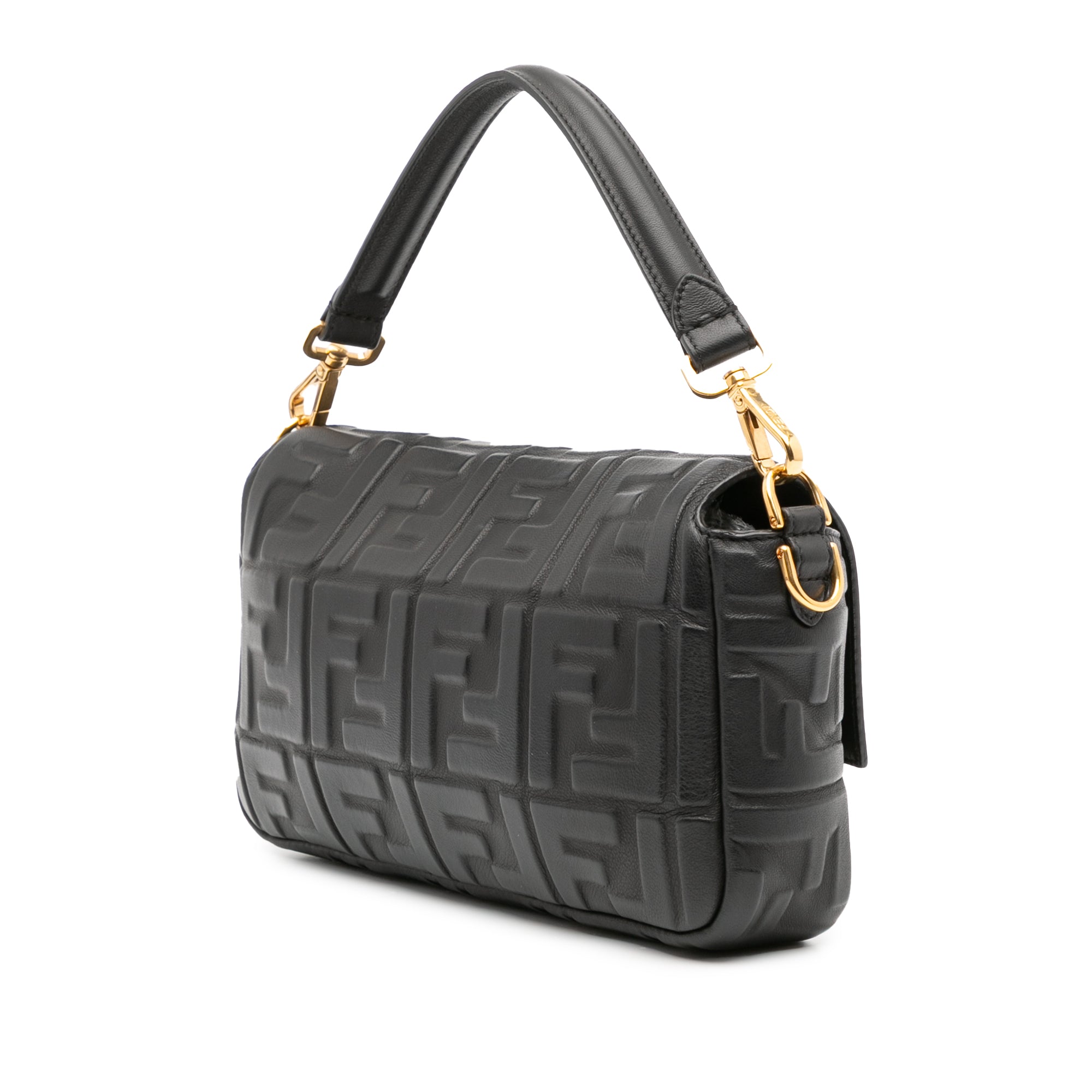 Zucca Embossed Leather Baguette Satchel