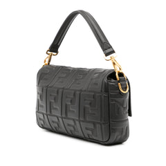 Zucca Embossed Leather Baguette Satchel
