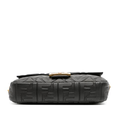 Zucca Embossed Leather Baguette Satchel