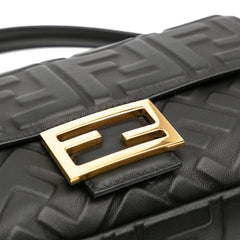 Zucca Embossed Leather Baguette Satchel
