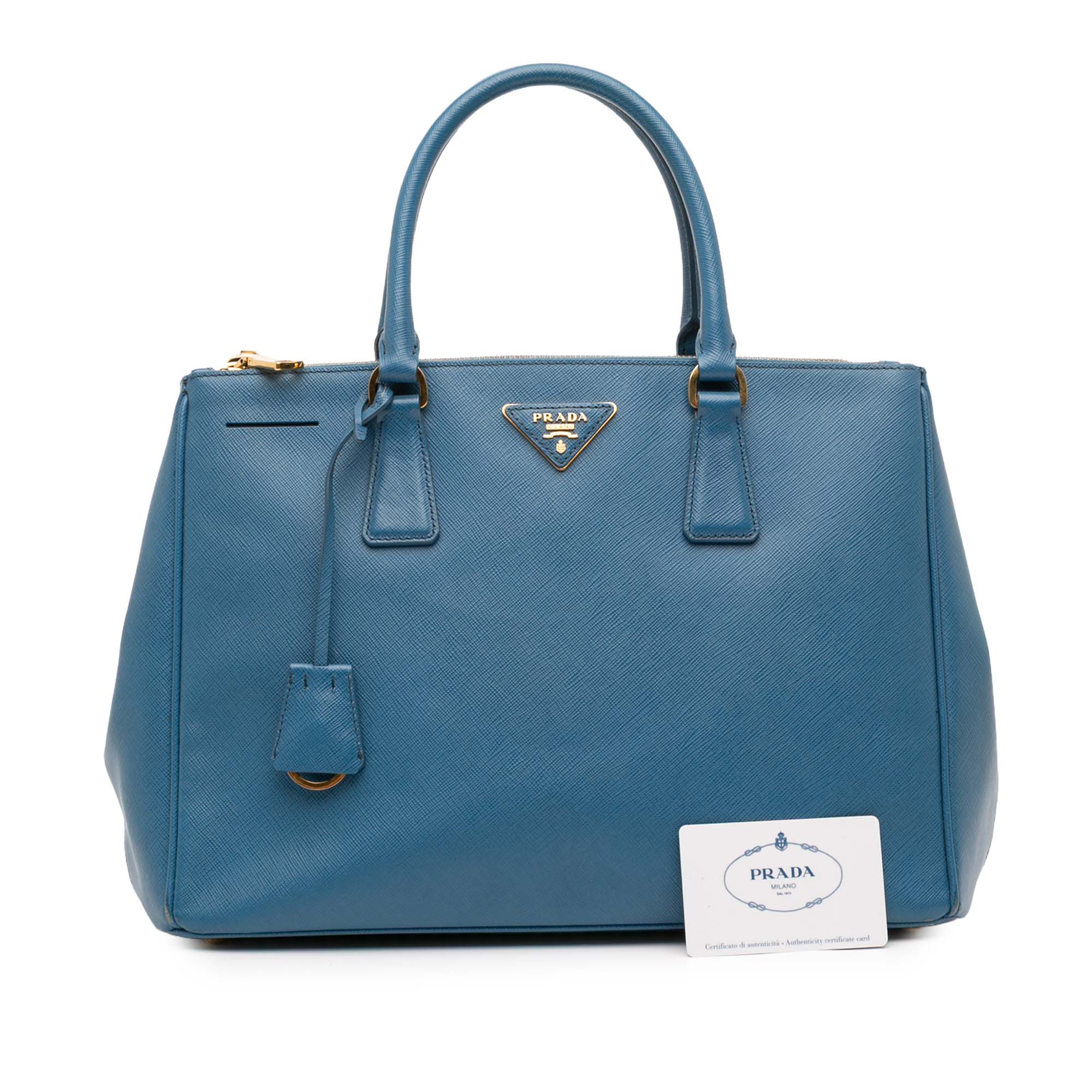 Medium Saffiano Lux Galleria Double Zip Satchel