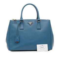 Medium Saffiano Lux Galleria Double Zip Satchel