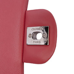 Medium Classic Tricolor Lambskin Valentines Heart Charms Single Flap