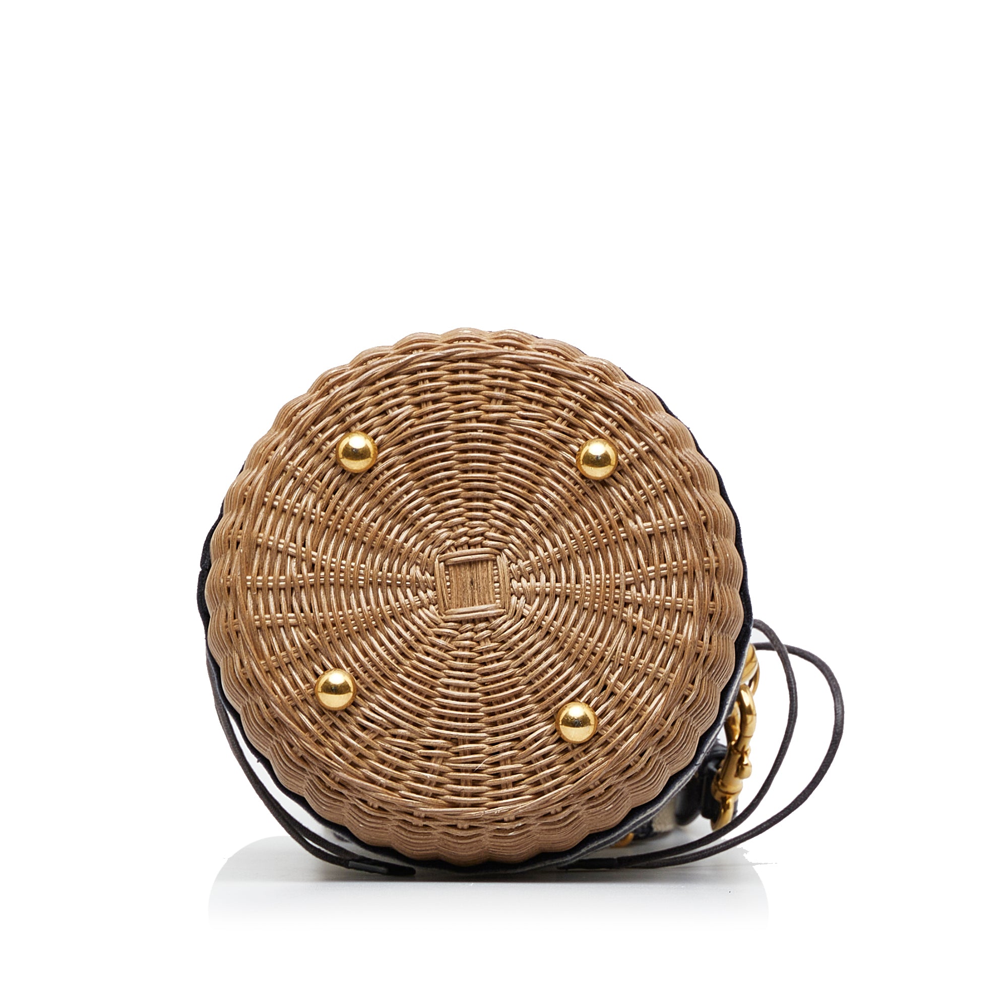 Oblique Wicker Bucket Bag