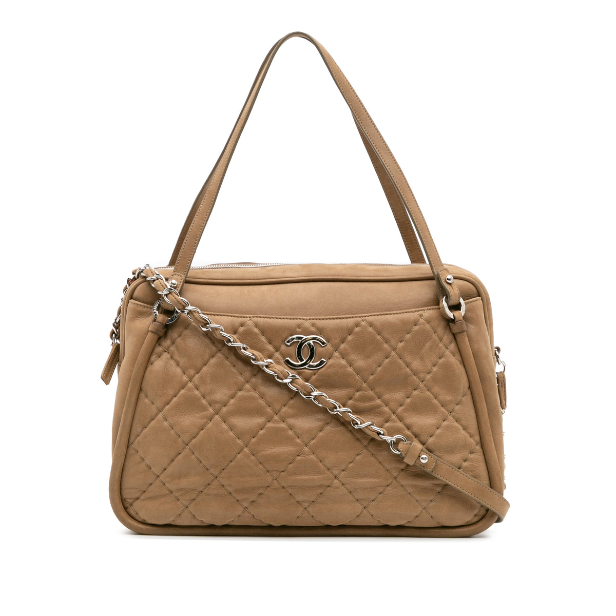 Quilted Iridescent Calfskin Relax CC Satchel