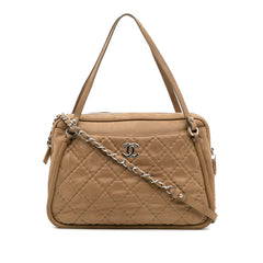 Quilted Iridescent Calfskin Relax CC Satchel