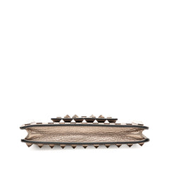 Metallic Pebbled Calfskin Rockstud Phone Case with Chain