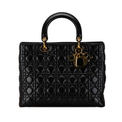 Large Lambskin Cannage Lady Dior