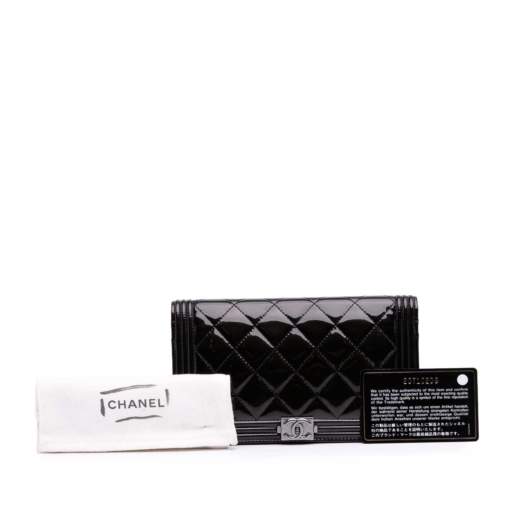 Quilted Patent Boy Long Wallet