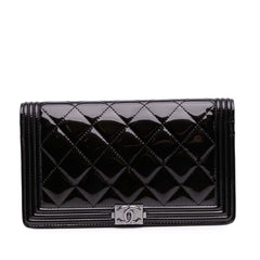 Quilted Patent Boy Long Wallet