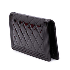 Quilted Patent Boy Long Wallet
