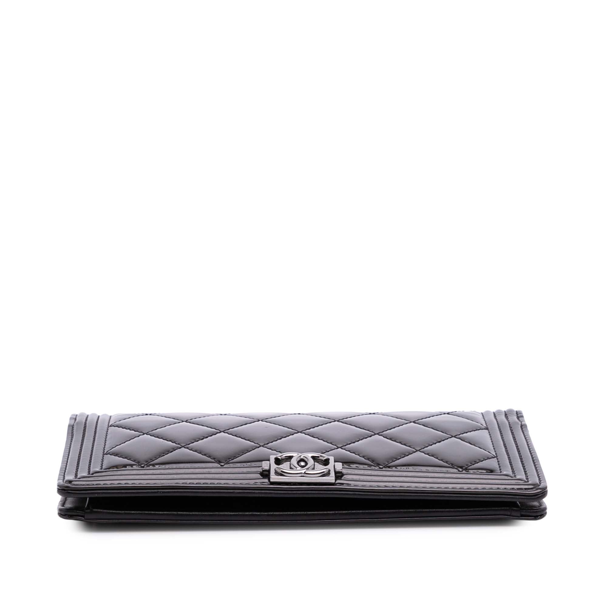 Quilted Patent Boy Long Wallet