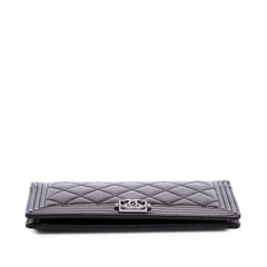 Quilted Patent Boy Long Wallet