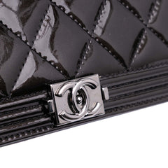 Quilted Patent Boy Long Wallet