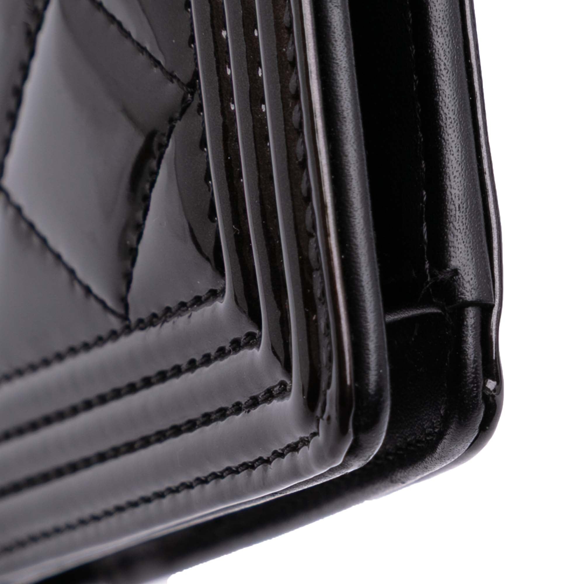Quilted Patent Boy Long Wallet