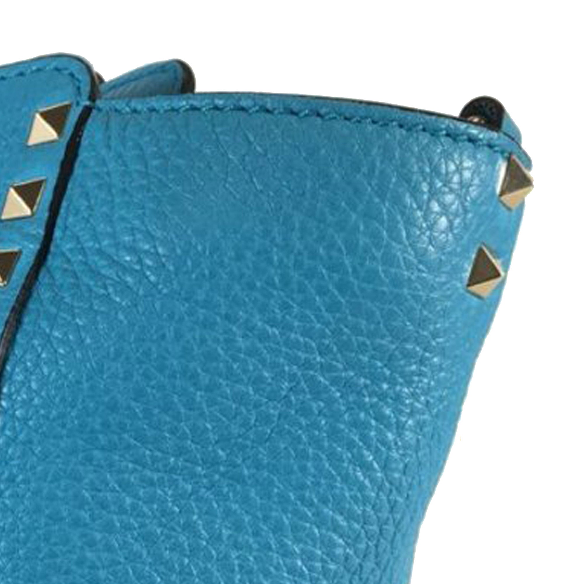 Small Grained Calfskin Rockstud Trapeze Satchel