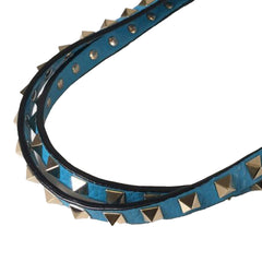 Small Grained Calfskin Rockstud Trapeze Satchel