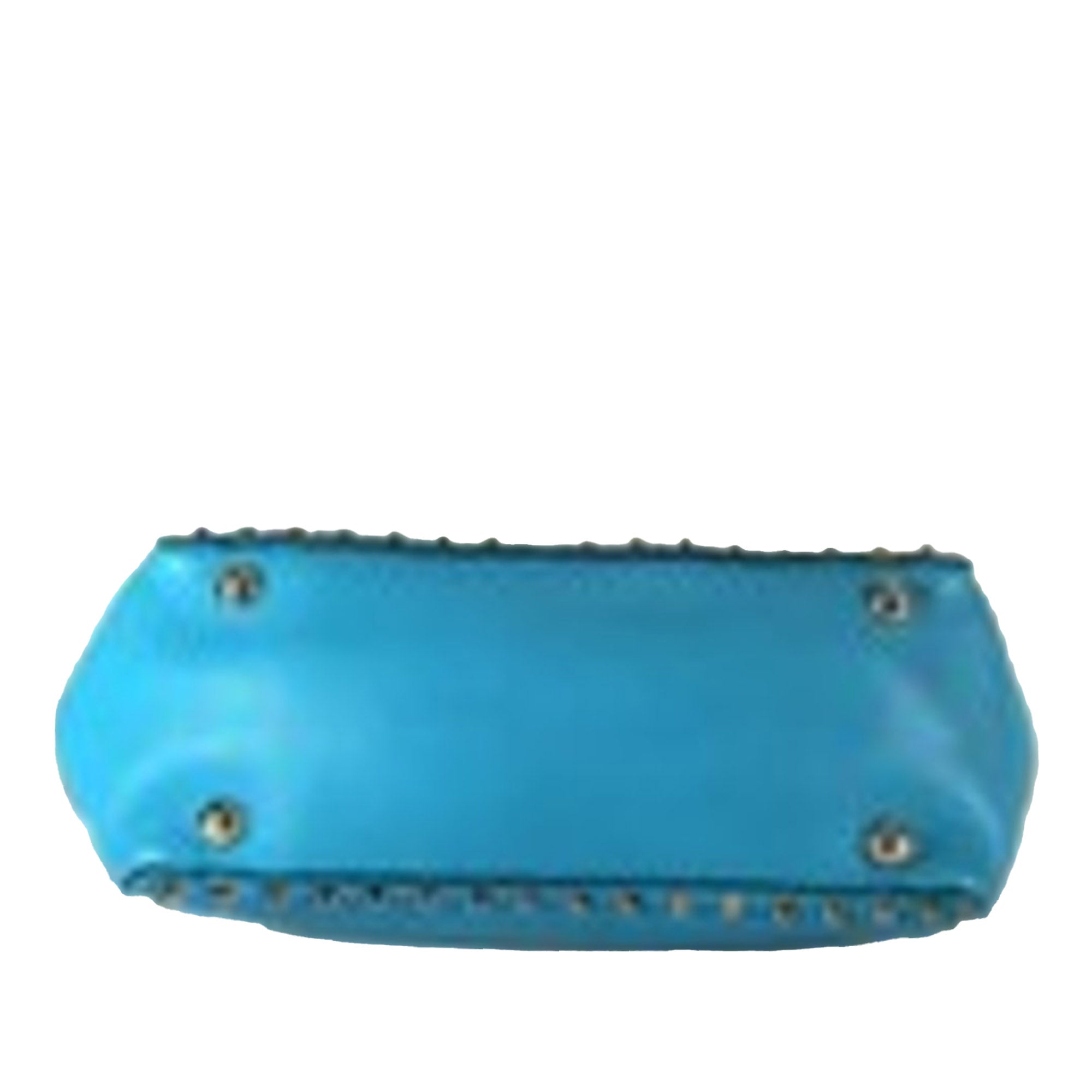 Small Grained Calfskin Rockstud Trapeze Satchel