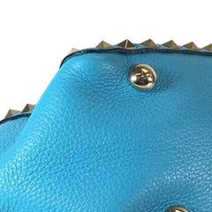 Small Grained Calfskin Rockstud Trapeze Satchel