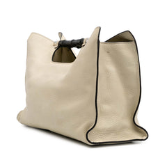 Medium Calfskin Bamboo Daily Shopper Satchel