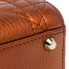 Mini Metallic Calfskin Cannage Lady Dior
