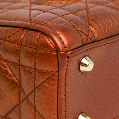 Mini Metallic Calfskin Cannage Lady Dior