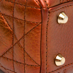 Mini Metallic Calfskin Cannage Lady Dior