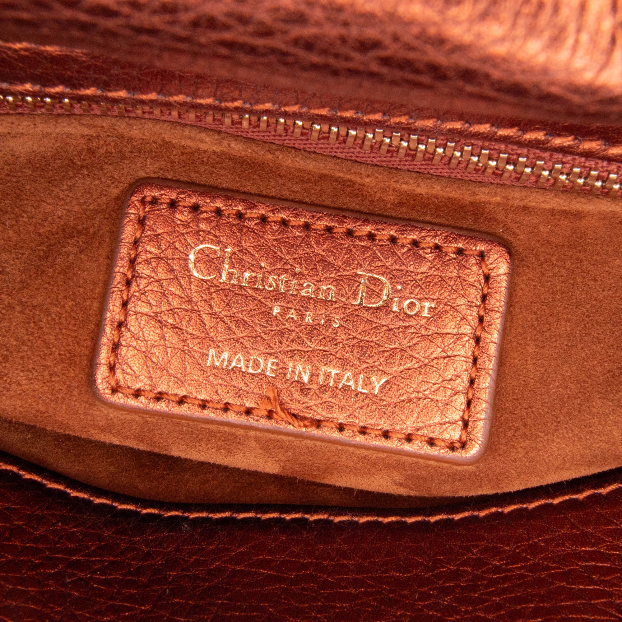 Mini Metallic Calfskin Cannage Lady Dior
