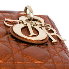 Mini Metallic Calfskin Cannage Lady Dior