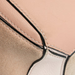 Small Tricolor Calfskin and Suede Puzzle Satchel