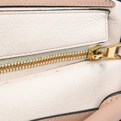 Small Tricolor Calfskin and Suede Puzzle Satchel