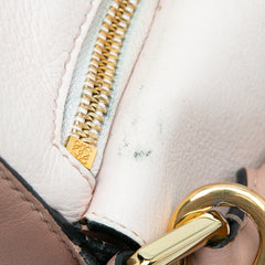 Small Tricolor Calfskin and Suede Puzzle Satchel