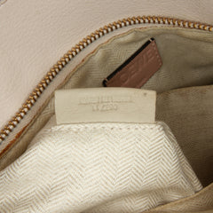 Small Tricolor Calfskin and Suede Puzzle Satchel