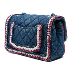 Mini Rectangular Classic Denim Braided Single Flap
