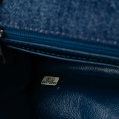 Mini Rectangular Classic Denim Braided Single Flap