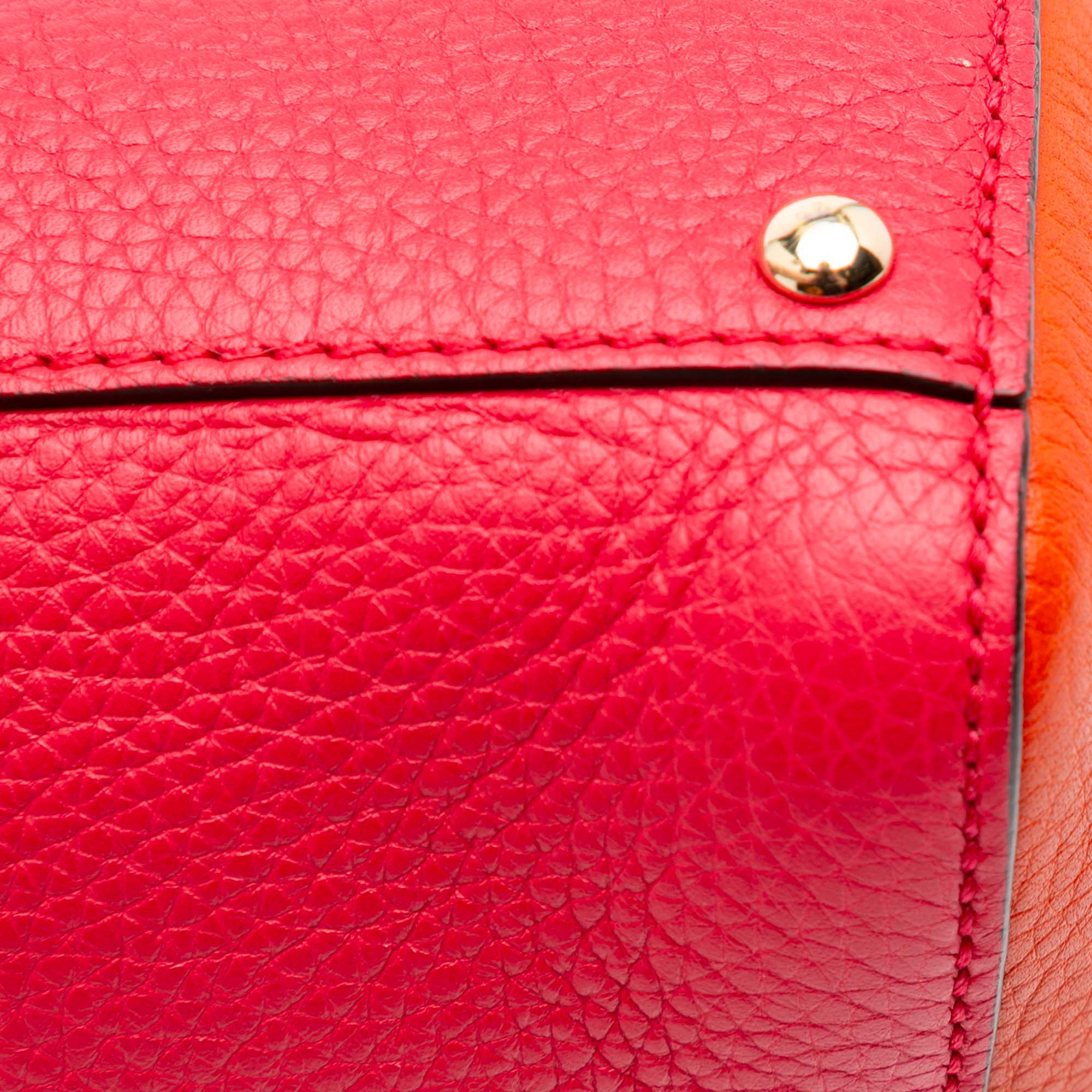 Mini Bicolor Calfskin Bamboo Shopper Satchel