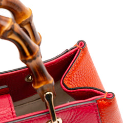 Mini Bicolor Calfskin Bamboo Shopper Satchel
