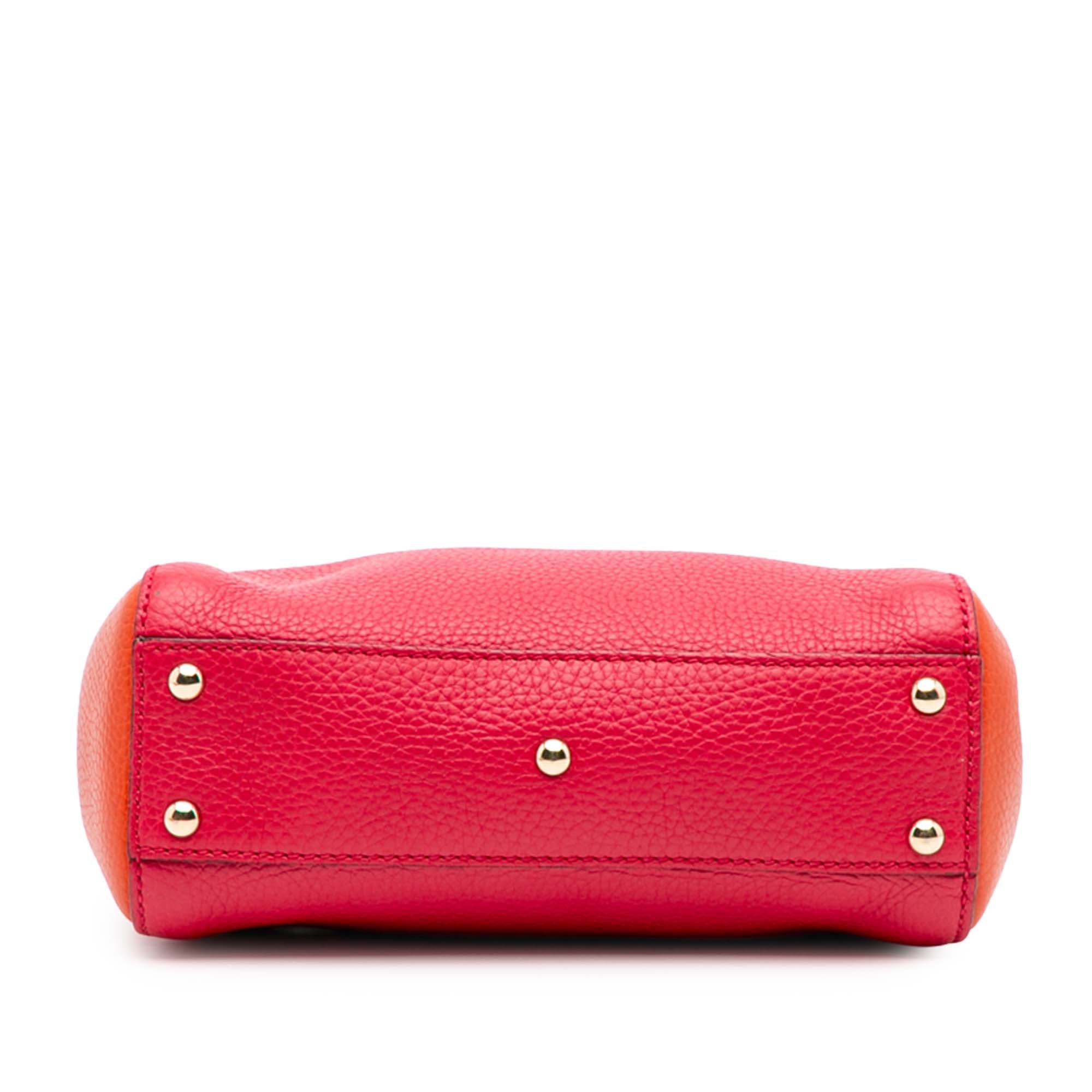 Mini Bicolor Calfskin Bamboo Shopper Satchel