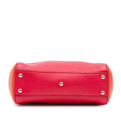 Mini Bicolor Calfskin Bamboo Shopper Satchel
