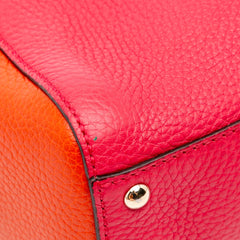 Mini Bicolor Calfskin Bamboo Shopper Satchel